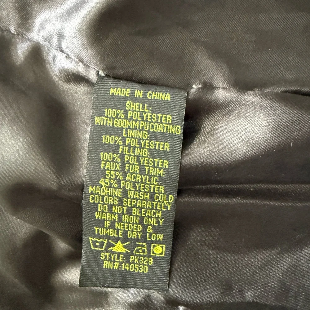 Gray Winter Coat with Faux Fur Hood Long Length - Picture 13 of 14